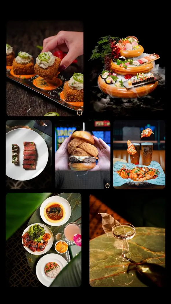 A selection of DT Social House food and cocktail photography